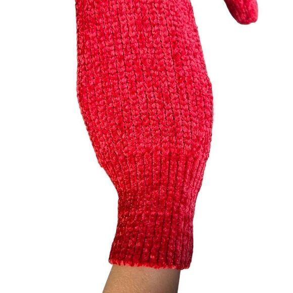 Y2K Chenille Cable Knit Sweater Red Super Soft - Picture 7 of 10